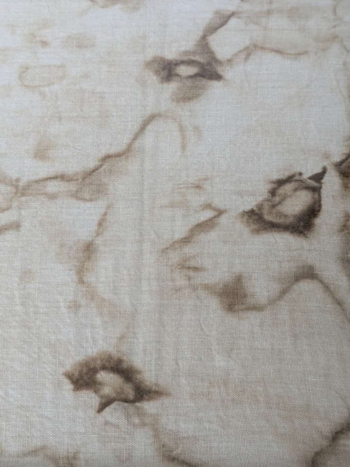 Detail of Fabric Dyed with Nettle Leaves